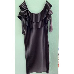 Black & white striped dress